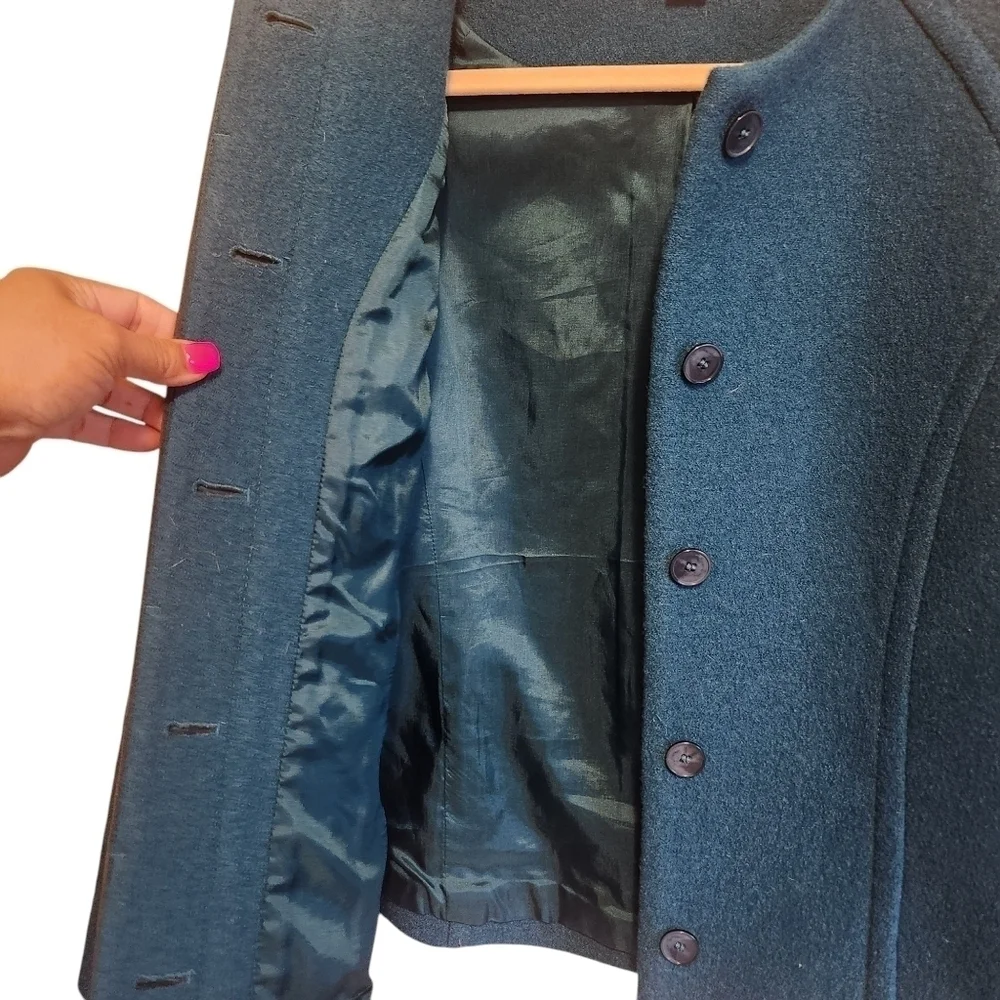 VINTAGE PENDELTON TEAL MERINO WOOL BLAZER SIZE SMALL
